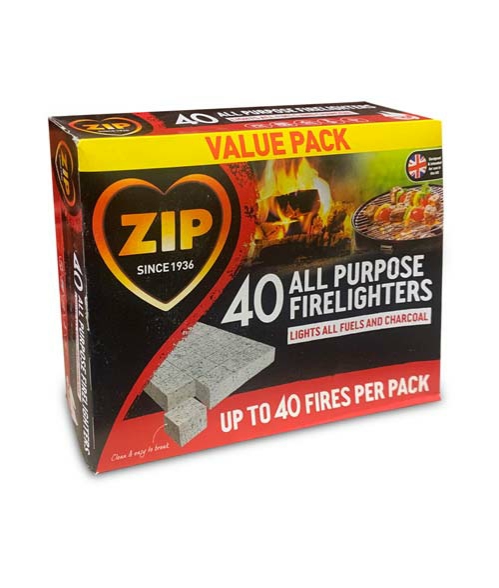 Zip All Purpose Firelighters - Pack of 40